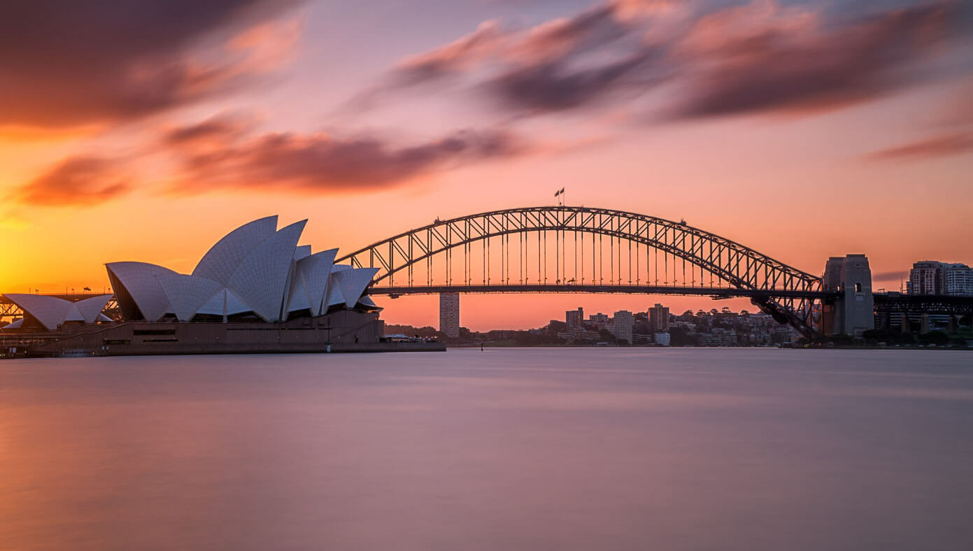 Sunset over the Bridge in Australia